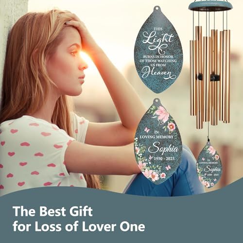 ASTARIN Wind Chimes for Loss of Loved One, Personalized Sympathy Wind Chime for Women, Windchimes Outdoors Deep Tones, Remembrance/Sympathy Gifts Loss of Mother(Produced in Texas) - Image 2