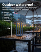 PUSU Cordless Waterproof Table Lamps Set of 2, Blue LED Outdoor Desk Lamp - Image 2