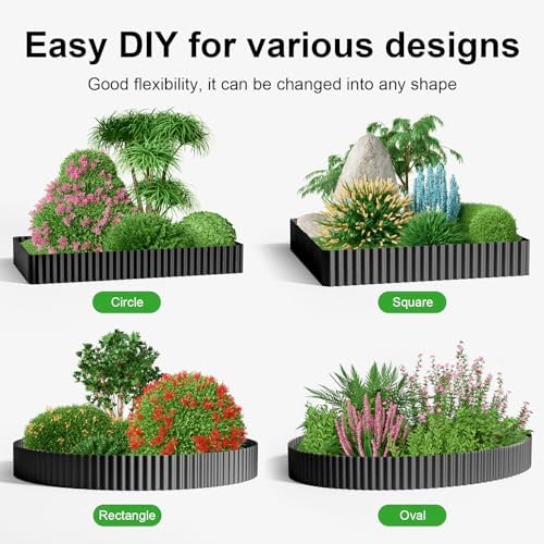 Land Guard Corrugated Garden Edging Border, 6"×25' Landscape Paver Edging, Tall Landscape Edging, Fence for Garden, Flower Bed, Lawn and Landscape Edging (Black) - Image 6