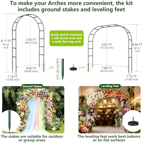 Thickened Rustproof Garden Arch Metal Trellis for Climbing Plants - Image 3