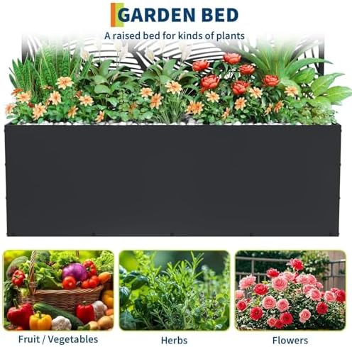 GarveeLife Metal Planter Box with Trellis 71"x47"x16", with Drainage Holes - Image 4