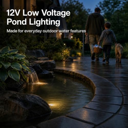 Low Voltage Pond Lights 6PK Landscape Lighting Submersible Light 2900K Warm White 5.4W 135 Lumens Underwter Lights Floodlight with 15FT Wire for Swimming Pool, Fountain, Pond - Image 6