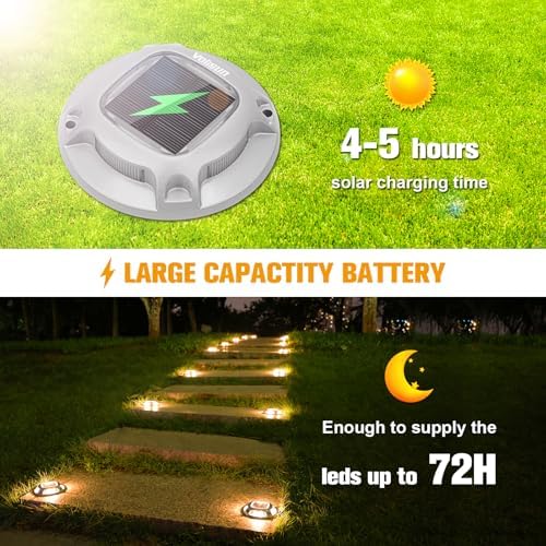 VOLISUN Solar Driveway Marker Lights Dock Marine Led Deck Outdoor 4 Pack - Image 3