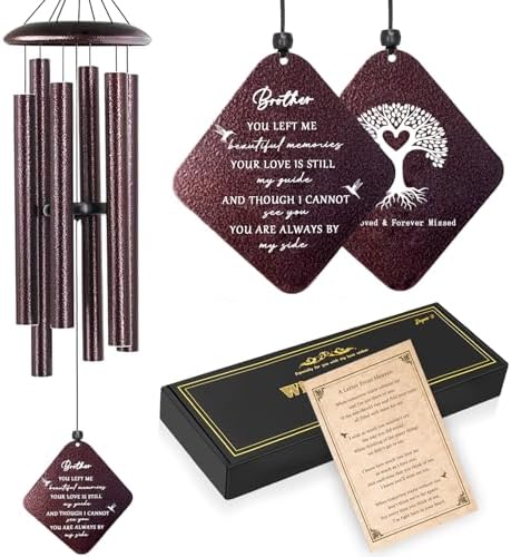 Memorial Gifts for Loss of Brother, 32" Sympathy Wind Chimes for Loss of Brother, Bereavement Gifts Loss of Brother, Loss of Brother Sympathy Gifts, Windchimes in Memory of Brother (Bronze) by Doopeer