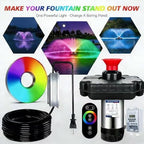 Pond Fountain Aerator,Pond Aerator,with Dynamic LED RGB Lighting Adjustable Modes, Digital Timer | 1 HP 15,000 GPH, 750W 110V, 100FT Cord - for Large Ponds, Lakes & Outdoor Water Features - Image 6