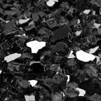 Mr. Fireglass 10 Pounds Fire Glass - 1/2 Inch High Luster Reflective Tempered Glass Rocks for Fireplace Fire Pit Table and Landscaping, Onyx Black - Image 3