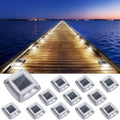 Solar Driveway Lights Outdoor 12 Pack, IP68 Waterproof Dock Lights, White by Etetale