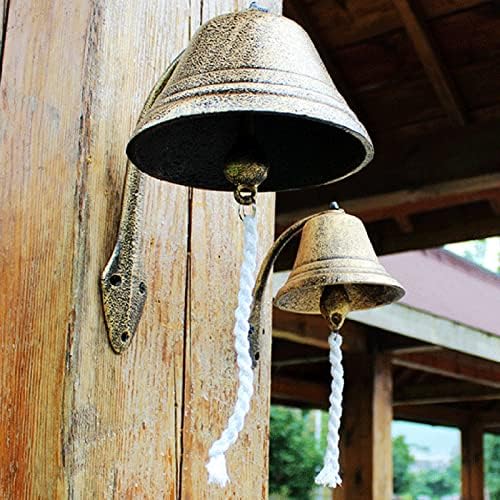 Farmhouse Cast Iron Door Bell Copper Color, Vintage Oversized Dinner Bells, Wall Mounted Hanging Doorbell for Front Door Garden (Size : L) - Image 4