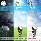 Solar Spot Lights Outdoor Waterproof IP65 Landscape Spotlights with Metal Stake 42ft Cable 3-in-1 Cool White Auto On/Off Dusk to Dawn Uplights for Flag Pole Trees Garden Yard Landscape Downlight - Image 6