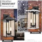 Darkaway Outdoor Wall Lights for House, 17 Inch Tall Exterior Lighting Fixtures Wall Mount Outdoor Porch Lights Outside Sconce Lights with Clear Glass for Patio Hallway Garage E12 Socket - Image 4