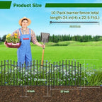 No Dig Garden Fence 24" H x 22.5'L Decorative Yard Dog Outdoor Panels - Image 2