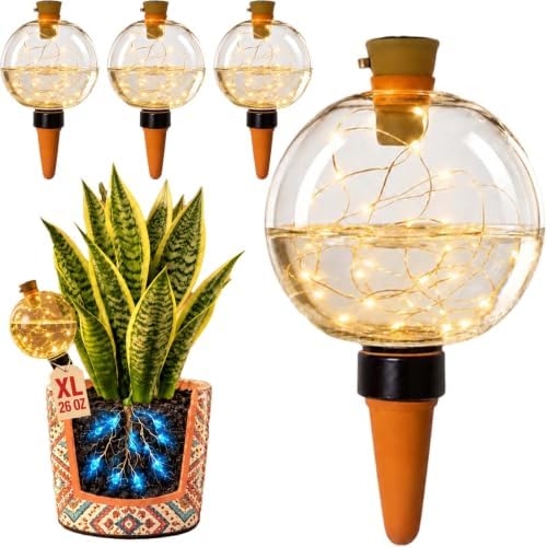 4 Pack 26oz Extra Large Plant Self Watering Globes to 3 Weeks Watering by Unknown