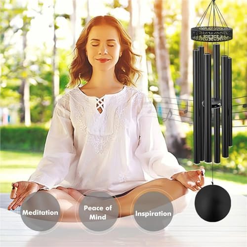 Wind Chimes for Outside Deep Tone Large with 6 Heavy Tubes, Memorial Outdoor for Outdoor, Garden(Bronze) - Image 5