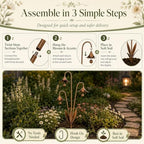 Metal Bluebell Garden Stake with Bells, Triple Flower Wind Chime Outdoor Yard Art, Decorative Stake for Patio Lawn Pathway Flower Bed Planter, Rustic Decor 1pcs - Image 6