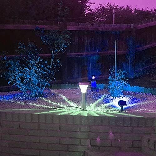 Solar Landscape Lights, 4 LED Solar Spotlights 2 in 1 Waterproof Security Light Solar Lights Outdoor for Tree,Patio,Yard (Blue) - Image 5