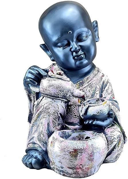 Vrinban International Resin Monk Fountain Table Top Indoor Outdoor Water Fall Fountain | Home Decor - 14" Inches by Unknown
