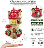 OrnamentallyYou Spring & Summer-Themed Garden Statues – Adorable Outdoor Decor for Lawn, Patio & Porch (Solar Powered Strawberry Fairy Home Garden Statue, 10" Unique Spring Decoration) - Image 4