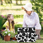 Black White Garden Tool Bag Organizer Heavy Duty Fun Cow Print Farm Animal Gardening Tote Bag with 10 Pockets for Women Men Gardening Gifts - Image 6