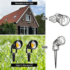 ZUCKEO 10W Low Voltage Landscape Lights LED Landscape Lighting with Connectors 12V Waterproof Outdoor Landscape Spotlights Floor Yard Lawn Best Garden Lights 1000LM Warm White (10Pack with Connector) - Image 6