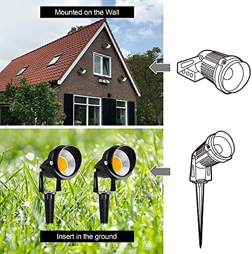 ZUCKEO 10W Low Voltage Landscape Lights LED Landscape Lighting with Connectors 12V Waterproof Outdoor Landscape Spotlights Floor Yard Lawn Best Garden Lights 1000LM Warm White (10Pack with Connector) - Image 6