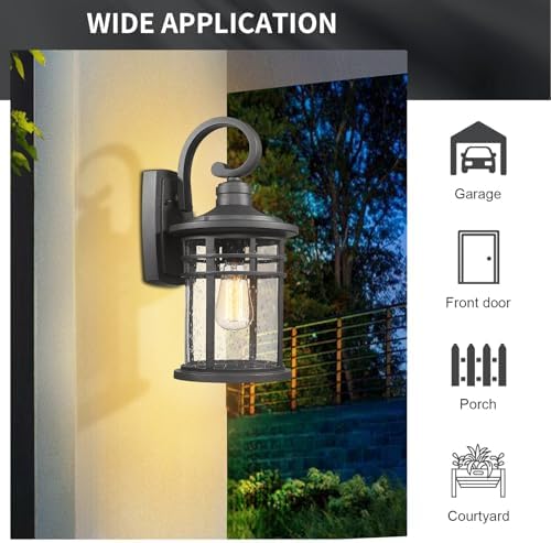 Outdoor Porch Lights Wall Mount Sconces Outdoor Lighting Waterproof Exterior Lantern for House Front Porch Patio Garage Doorway Garden, Medium - Image 5