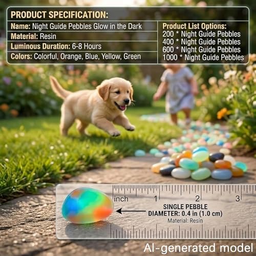 Glow in the Dark Rocks, Colorful Luminous Garden Stones for Outdoor Landscaping - Night Guide Pebbles, Glow in The Dark Pebbles for Walkway, Pathway, Yard, Fish Tank, Aquarium Decor (Green,1000pcs) - Image 7