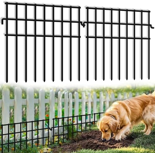 35 Panels Animal Barrier Fence No Dig, 37.92ft(L) X 12in(H) Rabbit Fences Ground Defense Border Small Metal Fencing, Dog Under Barriers Blocker for Garden, Flower Bed, Patio by KYATE