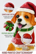 Pohabery Christmas Dog Garden Statue with Solar Lantern – Santa Dog Figurine in Red Coat & Hat, Outdoor Christmas Yard & Porch Decorations, Balcony & Lawn Decor, for Dog Lovers - Image 2