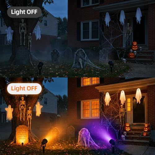 Halloween Orange Purple Spotlights Outdoor Landscape Lighting for Yard - Image 3