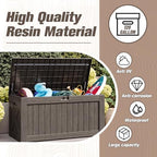 JUMMICO 120 Gallon Resin Deck Box, Large Outdoor Storage Box Waterproof & Lockable for Garden, Patio, Pools (Deep Brown) - Image 3
