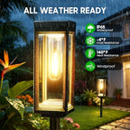 Tall Solar Pathway Lights Outdoor, Bright Solar Powered Lights 4 Pack - Image 3