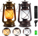 2 Pack Bronze Vintage 4 Modes Rechargeable Lanterns with Remote Control by Wondrastical