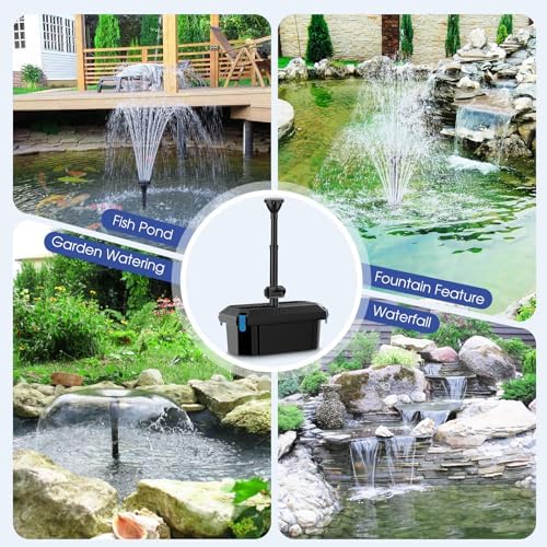 Antfraer 55W Solar Pond Pump with Filter Kit - Foldable Monocrystalline Solar Panel, Pond Filter for Outdoor Ponds, Koi Ponds, Waterfalls & DIY Water Features (17FT+10FT Power Cord) - Image 6