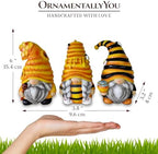 OrnamentallyYou Spring & Summer-Themed Garden Statues – Adorable Outdoor Decor for Lawn, Patio & Porch (Buzzy Trio Set of Three Bumble Bee Gnome Figurines, 6" Tiered Tray Home or Garden Decoration) - Image 4