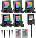 T-SUN 5 Pack 10W Christmas Led Mini Flood Light Outdoor with Color Changing by T-SUN