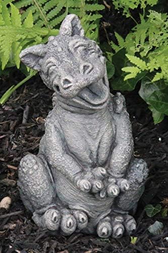Massarelli's Little Darling Dragon Baby 'in Tune' w/Holiday Scarf & Santa Hat Christmas Accessories Decor- Solid Cast Stone Garden Statue - Durable, Lifelike Sculpture - Exterior & Interior Art - Image 3