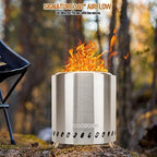 Portable Table Top Fire Pit with Stand, 8.6" Stainless Steel Mini Outdoor Low Smoke Burning Tabletop Firepit Fueled by Pellets or Wood, for Outside Camping - Image 5