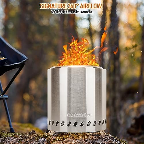 Portable Table Top Fire Pit with Stand, 8.6" Stainless Steel Mini Outdoor Low Smoke Burning Tabletop Firepit Fueled by Pellets or Wood, for Outside Camping - Image 5