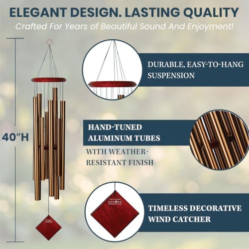 Woodstock Wind Chimes of the Eclipse Chimes for Outside, 40" Bronze Large Deep Tone Chime Décor for Outdoor Garden, Patio, Porch, Encore Collection - Image 3