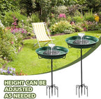 Solar Fountain Bird Bath for Outside Garden Decor,All Metal Hummingbird Bath & Feeder with 5-Prong Base,Standing Bird Feeder for Backyard Birding & Wildlife,Copper Green - Image 5