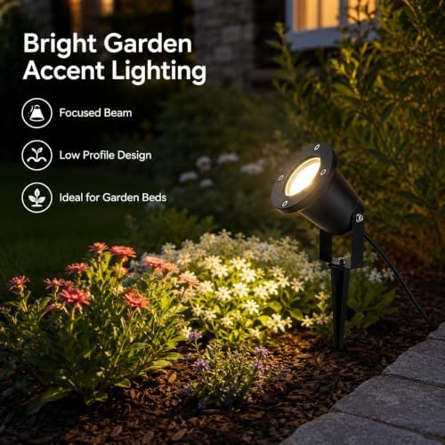 5W Ground Stake Spotlight, Adjustable Outdoor Landscape Lighting - Image 3