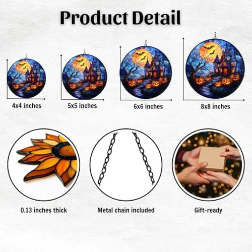 Halloween Gothic Castle Acrylic Suncatcher - Image 2