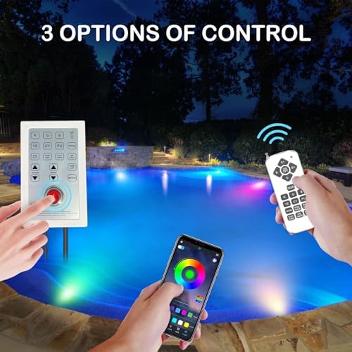 Pool Lights for Inground Pool, 54W 10 Inch Large LED Multicolor Inground Pools Led Light with 150 Foot Cord for Wet Niche, APP & Remote Control - Image 3