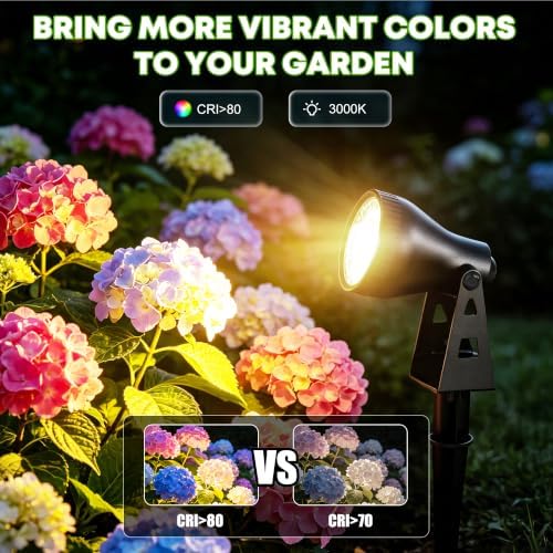 4 Pack Low Voltage Landscape Lighting, Garden Spotlights - Image 3