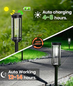 NEWMESSI Solar Walkway Lighting with Pattern, 8 Pack, Cool White, IP65 - Image 6