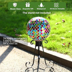 VOREEN Mosaic Garden Gazing Ball 10 Inch, Colorful Glass Outdoor Decor Sphere, Fade-Resistant Weatherproof Yard Lawn Patio Landscape Ornament Gift - Image 6