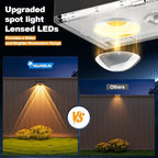 NIORSUN Solar Fence Lights,8 Pack Deck Light,Led Lights Warm White Outdoor Wall Lights,IP45 Solar Powered Light Waterproof for Backyard/Pool/Railing/Patio/Porch/Step/Outside/Garden (Black) - Image 2