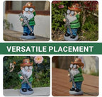 Funny Garden Gnomes Statue Outdoor Decor, Solar Telescope Gnome Decorations for Yard, Lawn, Patio, Porch, Christmas Birthday Housewaming Gifts for Dad, Men, Husband, 10.6 Inch, Resin - Image 5