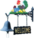 Cast Iron Doorbell Wall Bell Indoor Outdoor Din Cast Iron Doorbell with Welcome Signl Chicken Family Dinner Bells Wall Bell Hanging Bell Retro Country Cast Iron Doorbell Welcome Wall Bell by Unknown