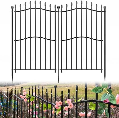 No Dig Garden Fence 40" H x 22.5'L Decorative Yard Dog Outdoor Panels by Bilibompa